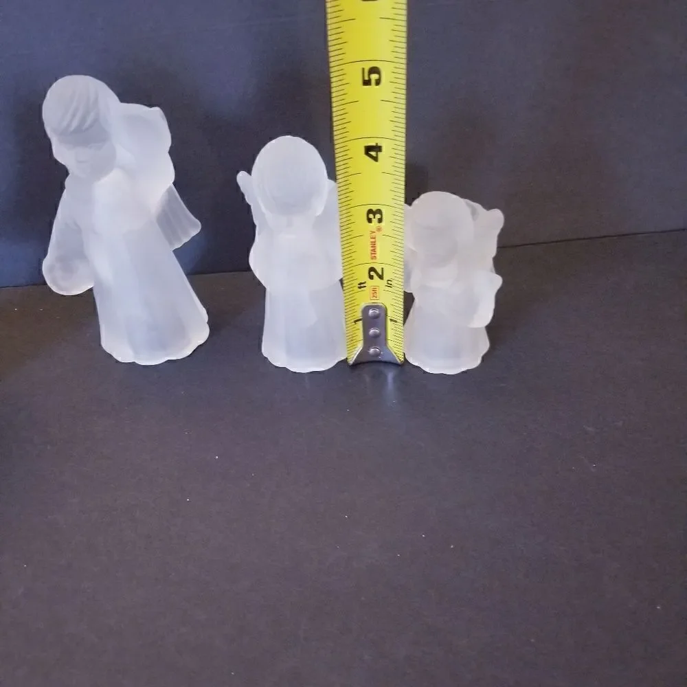 Vintage Bloomingdale's frosted crystal angel candleholders